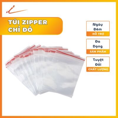 Túi zipper chỉ đỏ